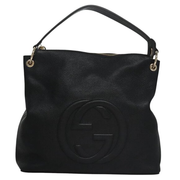 GUCCI Soho Hand Bag Leather Outlet 2way Black 308362 Auth mr900V - Picture 1 of 15